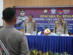 Kapolda Sulsel Lepas 75 Personel Dit Lantas Polda Sulsel Pengamanan KTT ASEAN Ke-42 Tahun 2023 di NTT
