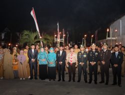 Kapolres Takalar Hadiri Upacara Malam Taptu dan Pawai Obor dalam Rangka Peringatan Hut Proklamasi RI Ke-78