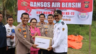 Sambut Hut Humas Polri Ke-72, Polres Bungo Beri Bantuan Pompa Hidram Pada Warga Dusun Embacang Gedang