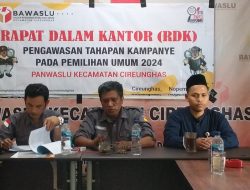 Panwaslu Kecamatan Cireunghas Giat RKD Terkait Pengawasan Tahapan Kampaye Tahun 2024 