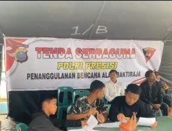Polda Sumut Dirikan Tenda Serba Guna Bantu Anak-Anak Korban Longsor Ujian Semester