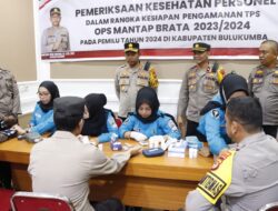 Polres Bulukumba Cek Kesehatan Personel PAM TPS Dan Bagikan Tas Ransel.