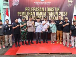 Kapolres Takalar Hadiri Pelepasan Logistik Pemilu 2024 Kabupaten Takalar