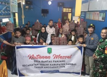 Babinsa Koramil 01/Sambas Hadiri Khitanan Massal diDesa Rantau Panjang 