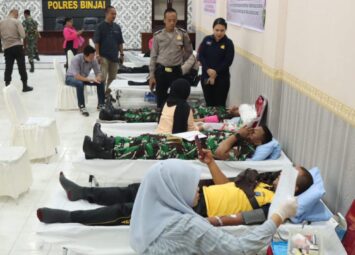 Polres Binjai Laksanakan Donor Darah Menyambut Hari Bhayangkara ke-78 Tahun 2024