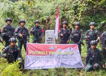 Jaga Keutuhan NKRI Satgas Yonif 122/TS Kembali Gelar Patroli Patok MM 2 Perbatasan RI-PNG Sektor Utara
