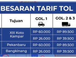 Hutama Karya Terapkan Tarif Tol Bangkinang – XIII Koto Kampar Mulai 30 Juli 2024
