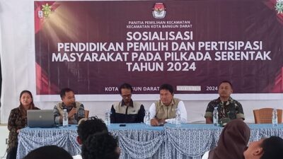 Babinsa Hadiri Sosialisasi Yang di Gelar Oleh Panitia Pemilihan Kecamatan