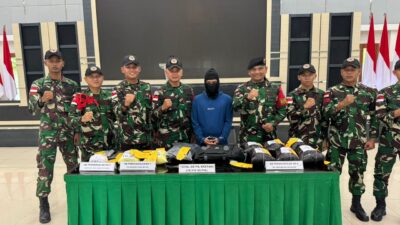 Satgas Pamtas Yonkav 12/BC Kembali Gagalkan Penyelundupan Narkoba