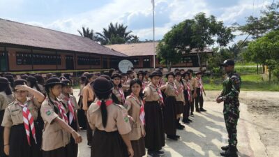 Tenaga Pendidik Dari Satgas Pamtas Yonkav 12/BC Kembali Sambangi Sekolah