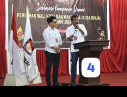 Amir Hamzah Memaparkan Perolehan Prestasi Saat Menjabat Pada Deklarasi Pemilu Damai bersama KPU Binjai