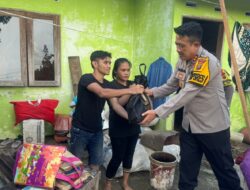 Kapolres Binjai Ulurkan Bantuan Korban Banjir