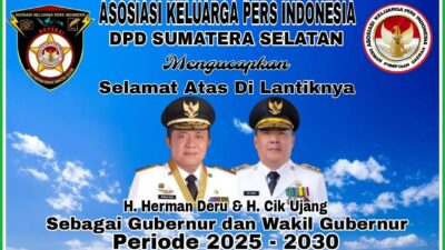 DPD AKPERSI Sulsel Berikan Ucapan Selamat Atas Pelantikan Gubernur dan Wakil Gubernur Sumsel