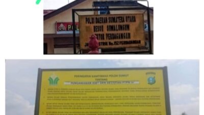 Kepolisian Polda sumut,Terkesan Hanya Bisa Mengurus Plank Peringatan di Areal Kebun Sawit, Di Banding Mengurus Sang Merah Putih Yang Robek Lusuh Di Polsek Perdagangan 