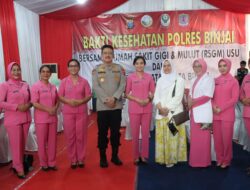 Melaksanakan Bakti Kesehatan, Polres Binjai Berkolaborasi Bersama RS. Gigi dan Mulut USU 