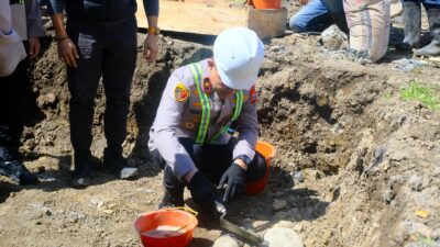 Wakapolda Sulsel Letakkan Batu Pertama Pembangunan Gudang Ketahanan Pangan Polri di Bantaeng