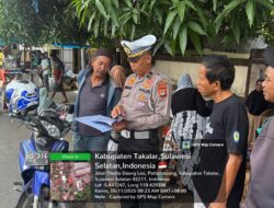 Satlantas Polres Takalar Gencarkan Edukasi di Pasar Pattallassang, Wujudkan Tertib Lalu Lintas yang Aman dan Humanis