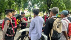 Patroli Presisi Sat Samapta Polres Takalar Himbau Pelajar untuk Tertib dan Hindari Tawuran di Alun-Alun Makkattang