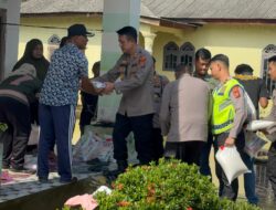 Kapolres Binjai Turun Langsung Memberikan Bantuan Korban Banjir 