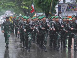 Guyuran Hujan Tak Menggoyahkan Tekad Prajurit di Hari Juang Infanteri ke-77
