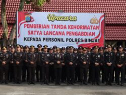 Polres Binjai Laksanakan Upacara Pemberian Tanda Kehormatan Satya Lencana Polri
