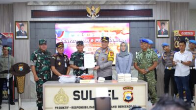 Polda Sulsel Musnahkan Barang Bukti Narkotika Jenis Kokain Bruto 25 Kg Hasil Temuan di Kepulauan Selayar