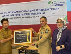 Rapat Pelaksanaan Jaminan Sosial Ketenagakerjaan bagi Pekerja Jasa Konstruksi di Kota Binjai, BPJS TK Kota Binjai Beri Penghargaan Pada 4 OPD