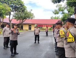 Apel Gabungan Sat Binmas Polres Binjai : Kapolres Tekankan Peran Aktif Bhabinkamtibmas Jaga Keamanan Warga   
