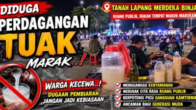 Diduga Perdagangan Tuak Marak di Tanah Lapang Merdeka Binjai, Warga Soroti Dugaan Pembiaran