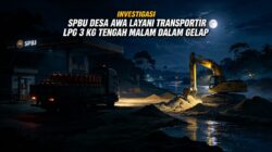 SPBU Desa Awa Kolaka Diduga Layani Transportir LPG 3 Kg Tengah Malam dalam Gelap, Ekskavator Tambang Pasir Konaweha Beroperasi Nonstop