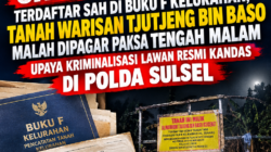 Skakmat! Terdaftar Sah di Buku F Kelurahan, Tanah Warisan Tjutjeng Bin Baso Malah Dipagar Paksa Tengah Malam; Pemerintah Setempat Didesak Ambil Tindakan Nyata